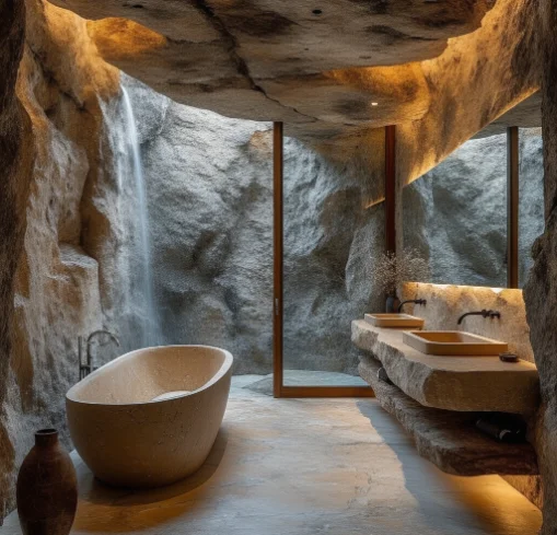 baño-pared-piedra baño pared piedra