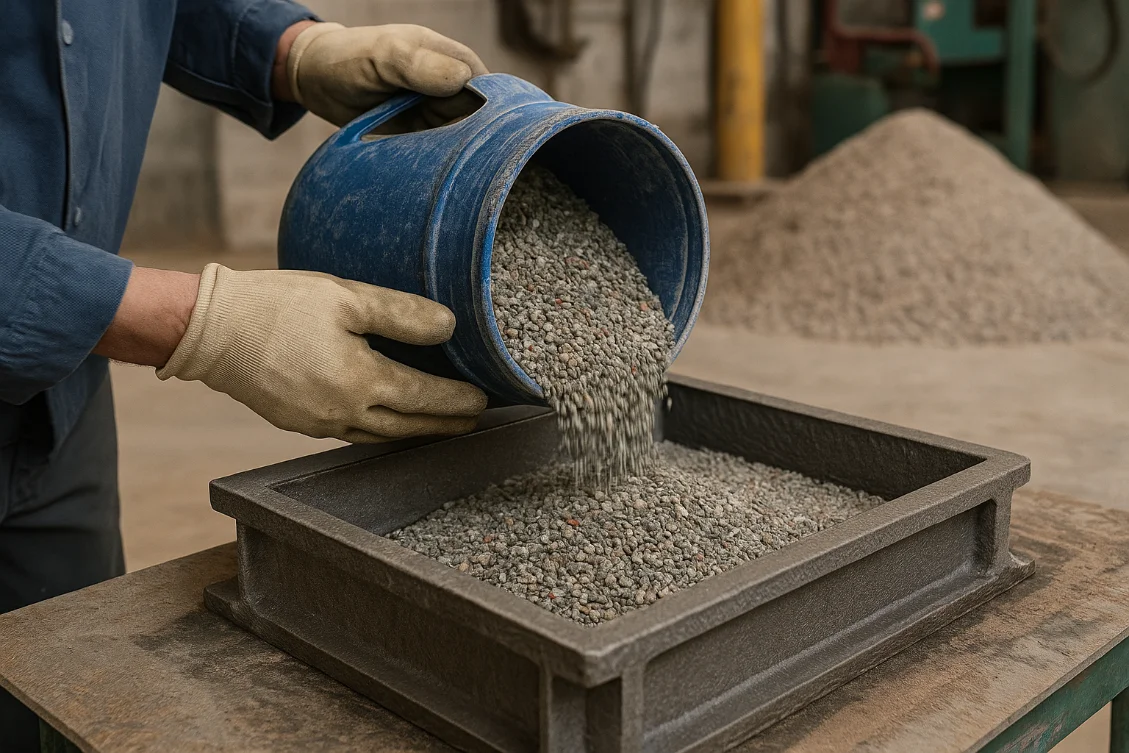 Proceso de fabricación de piedra artificial con materiales reciclados
