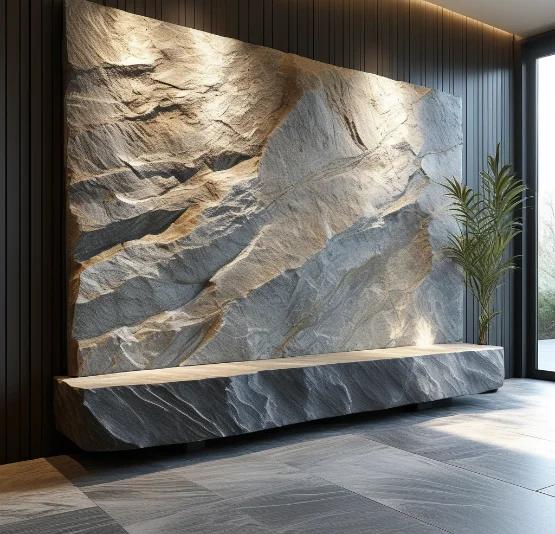 pared-piedra-salon-moderno pared piedra salon moderno