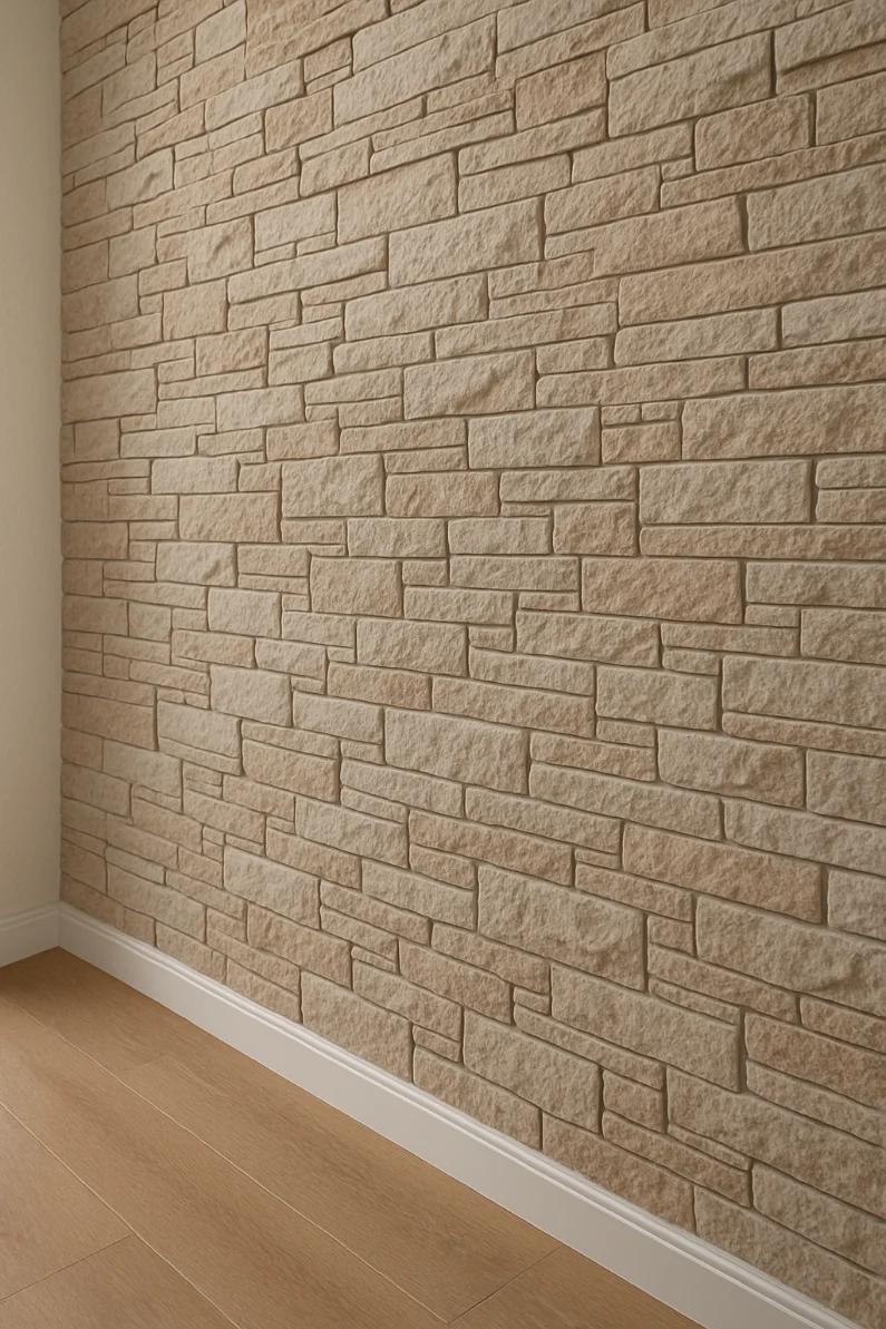 Revestimiento de pared interior con acabado de imitación piedra natural